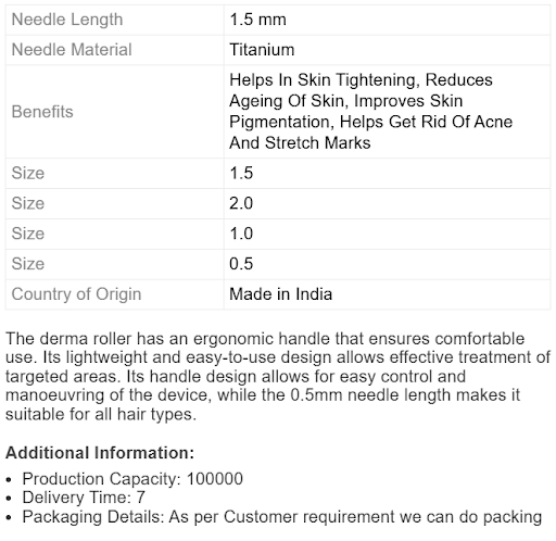 Derma Roller For Hair Growth